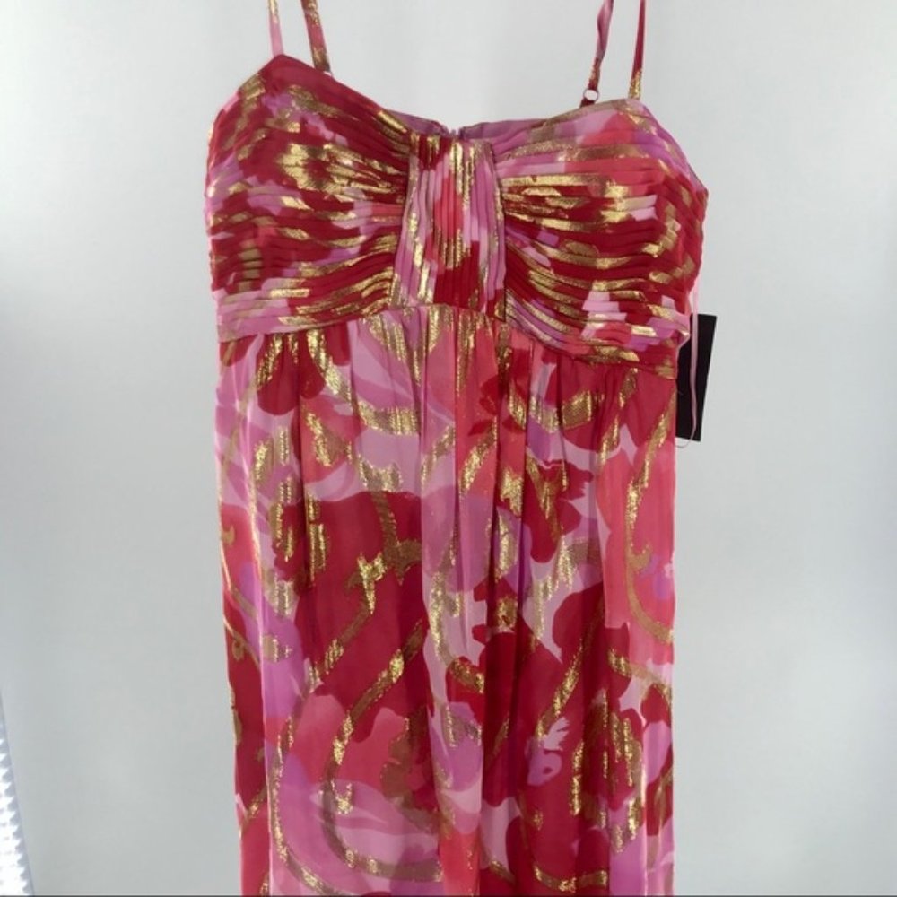 Red/Pink/Gold Oleg Cassini Dress NWT sz 8 - Picture 7 of 12